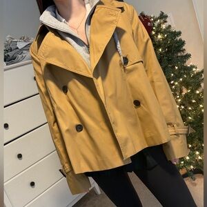 LOFT Tan Double-Breasted Trench Coat size medium